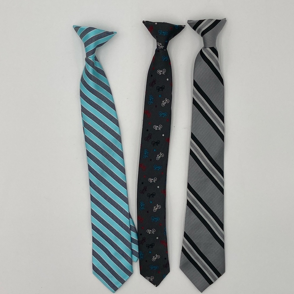Set of 3 Clip-on Boys Ties